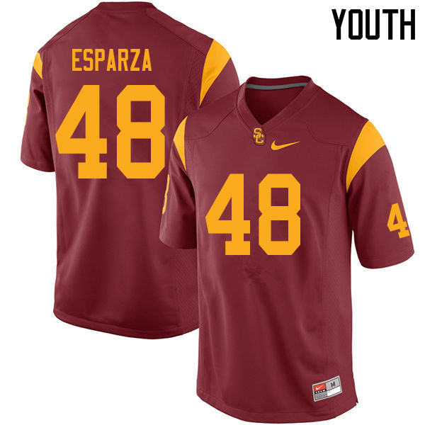 Youth #48 Peter Esparza USC Trojans College Football Jerseys Sale-Cardinal